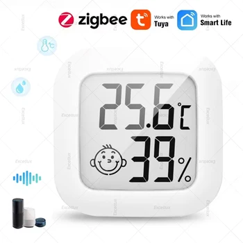 Tuya Zigbee Temperature Humidity Sensor For Smart Home LCD Screen Works With Zigbee Gateway Alexa Google Home Smart Life APP 1