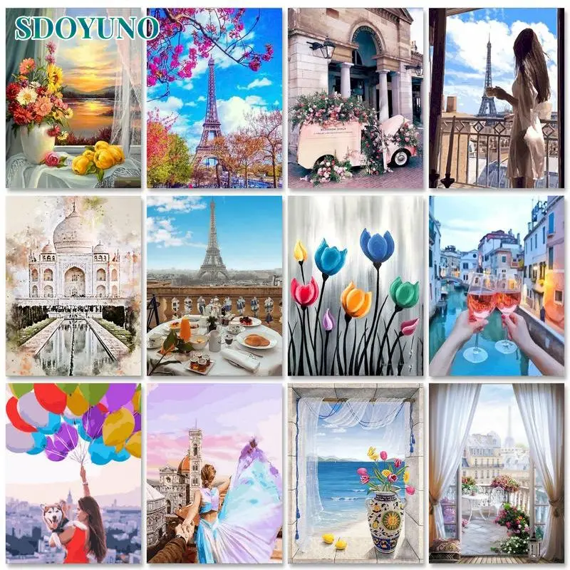 

Картина по номерам SDOYUNO с рамкой, рисование по номерам в городском и уличном стиле, каллиграфия, идеи для творчества, акрил на холсте