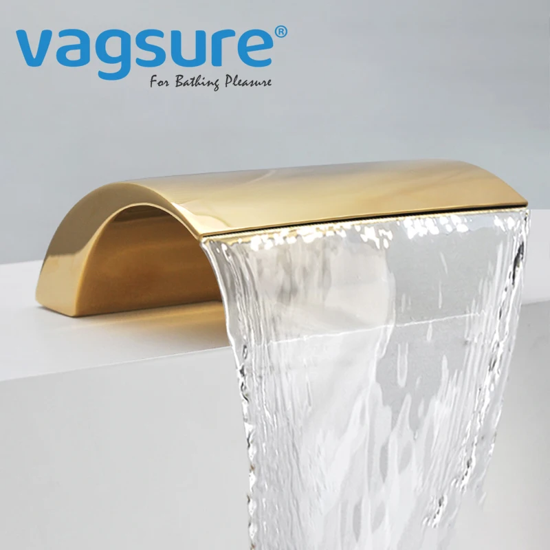 StainlessSteelBrassChromedCascadeWaterfallBathtubFaucetWater
