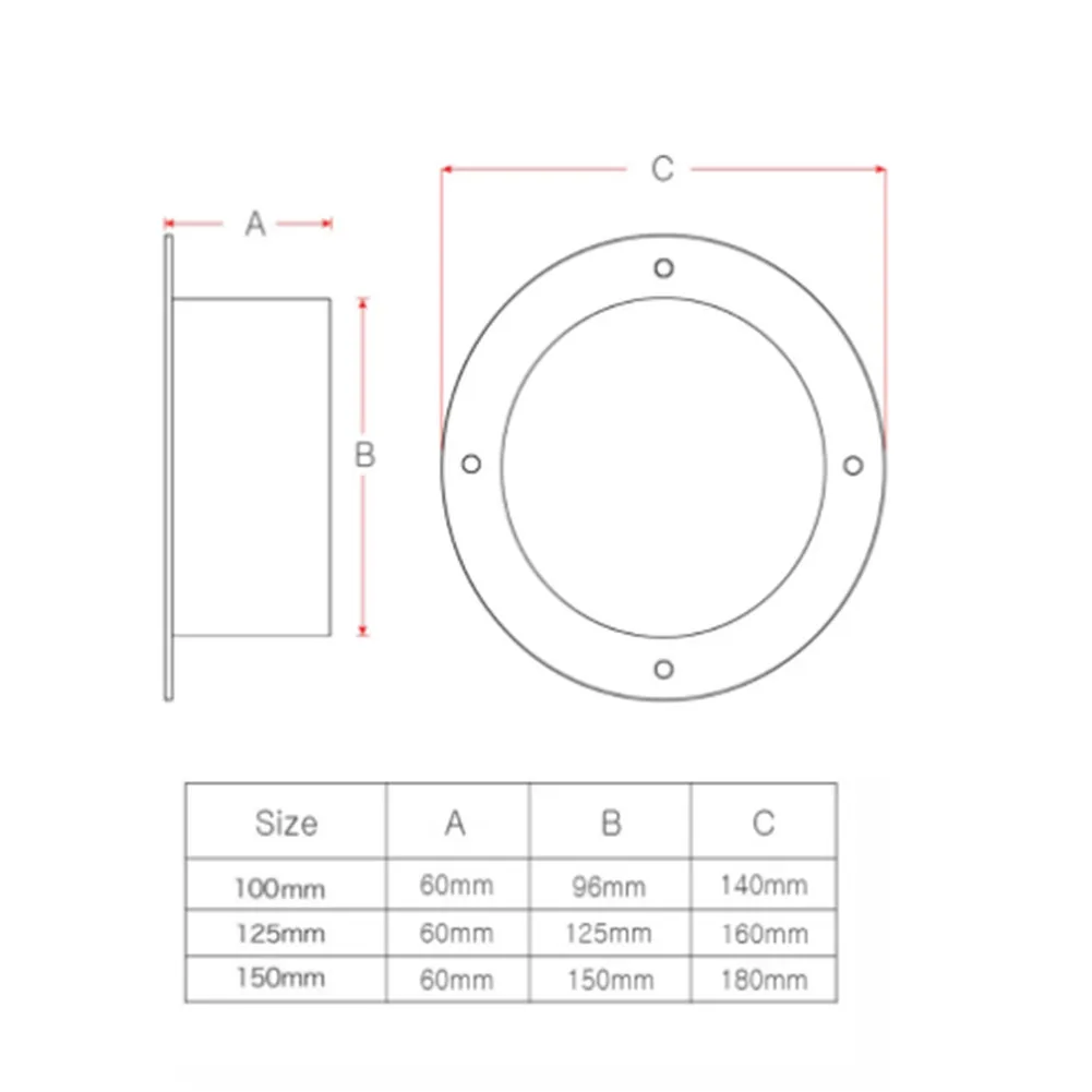 

1PC 4/5/6inch ABS Straight Pipe Flange Connector Ventilation Ducting Exhaust Pipe Connectors For Connection Between Pipe Ends