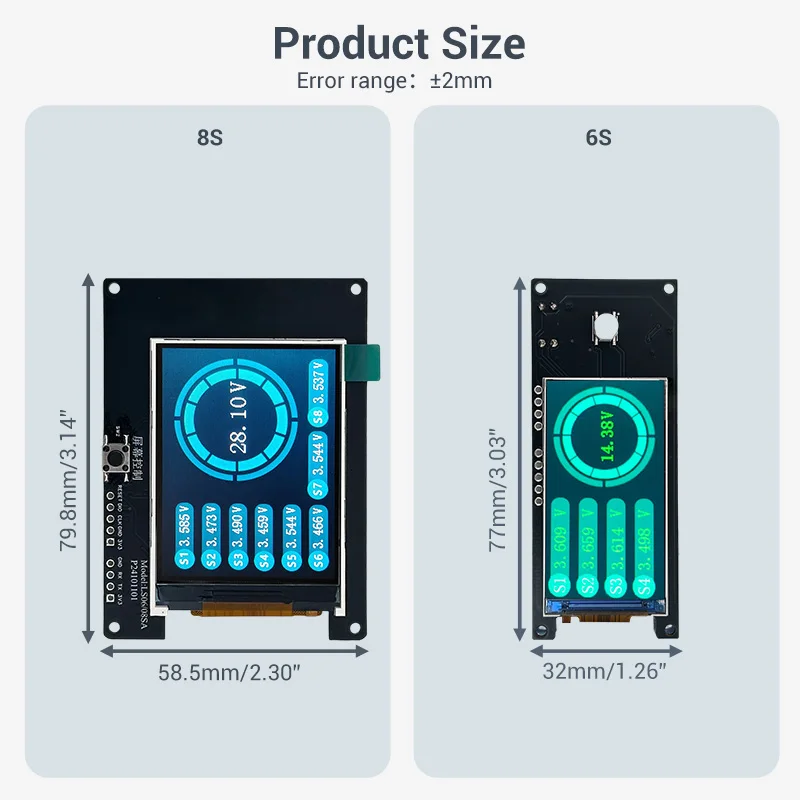 4S 6S 8S Battery volatge tester 12V 24V Lithium/Lifepo4 battery voltage checker
