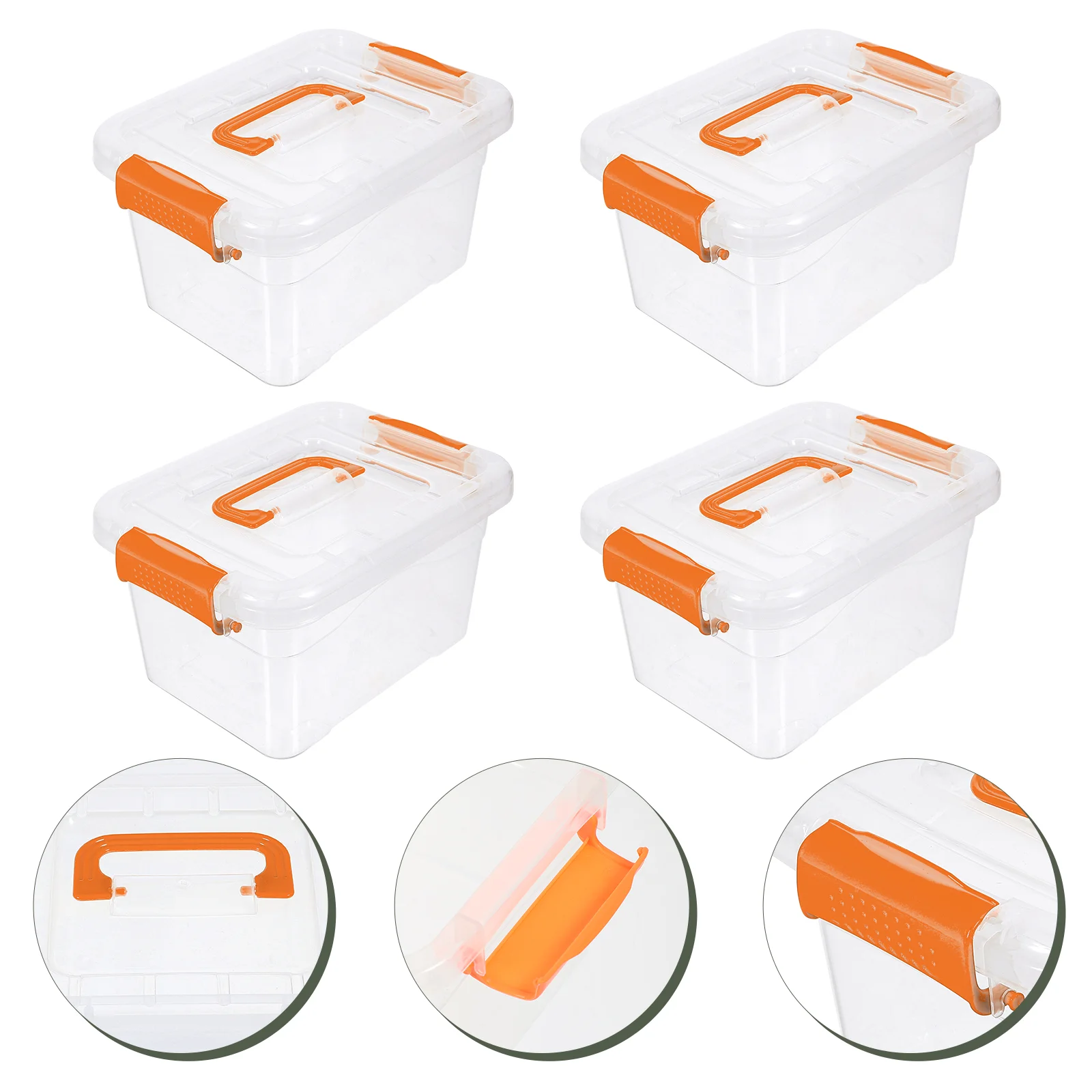 

4 Pcs Portable Storage Box Makeup Organizer Plastic Abs House Decorations for Home