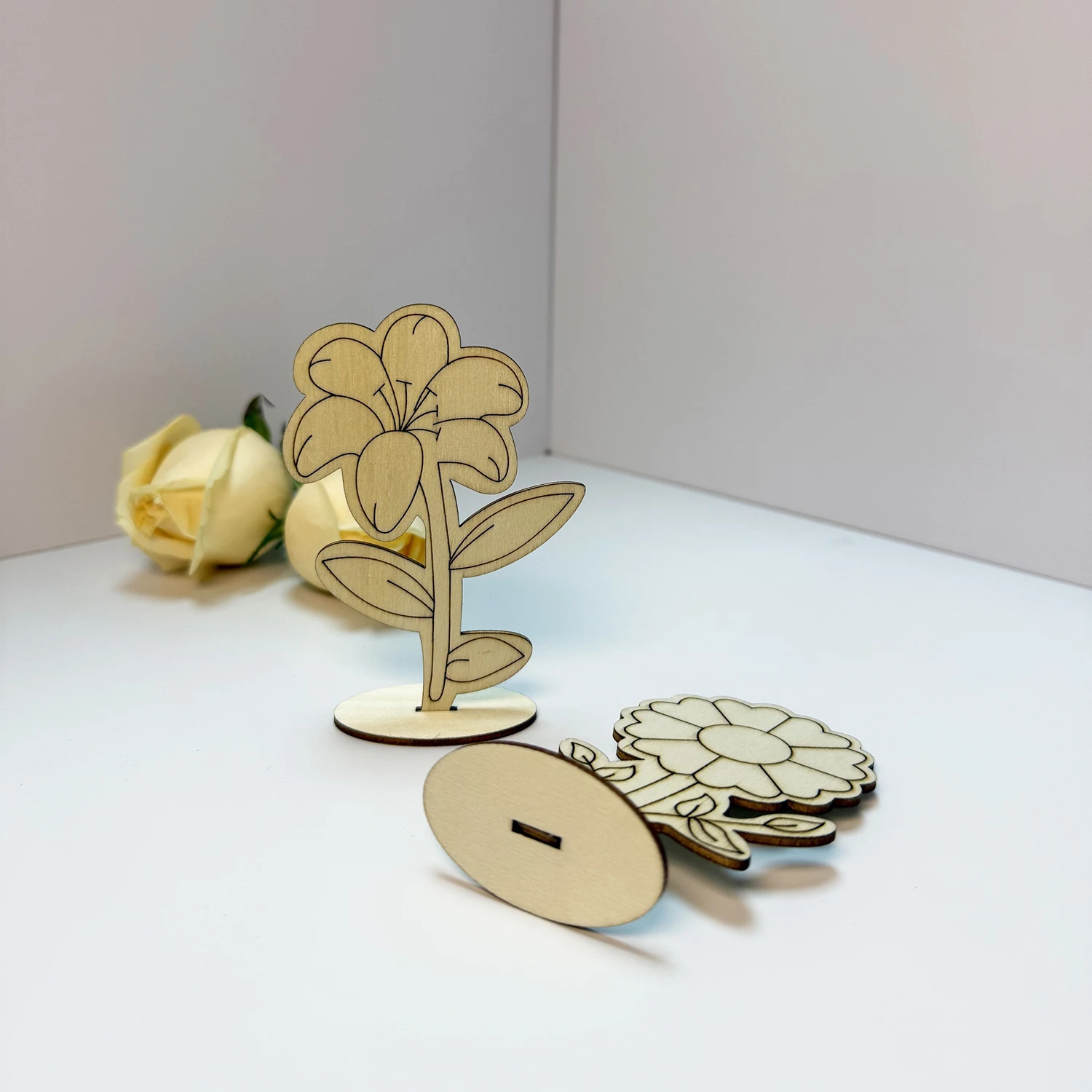 Wooden DIY Craft Flowers 5