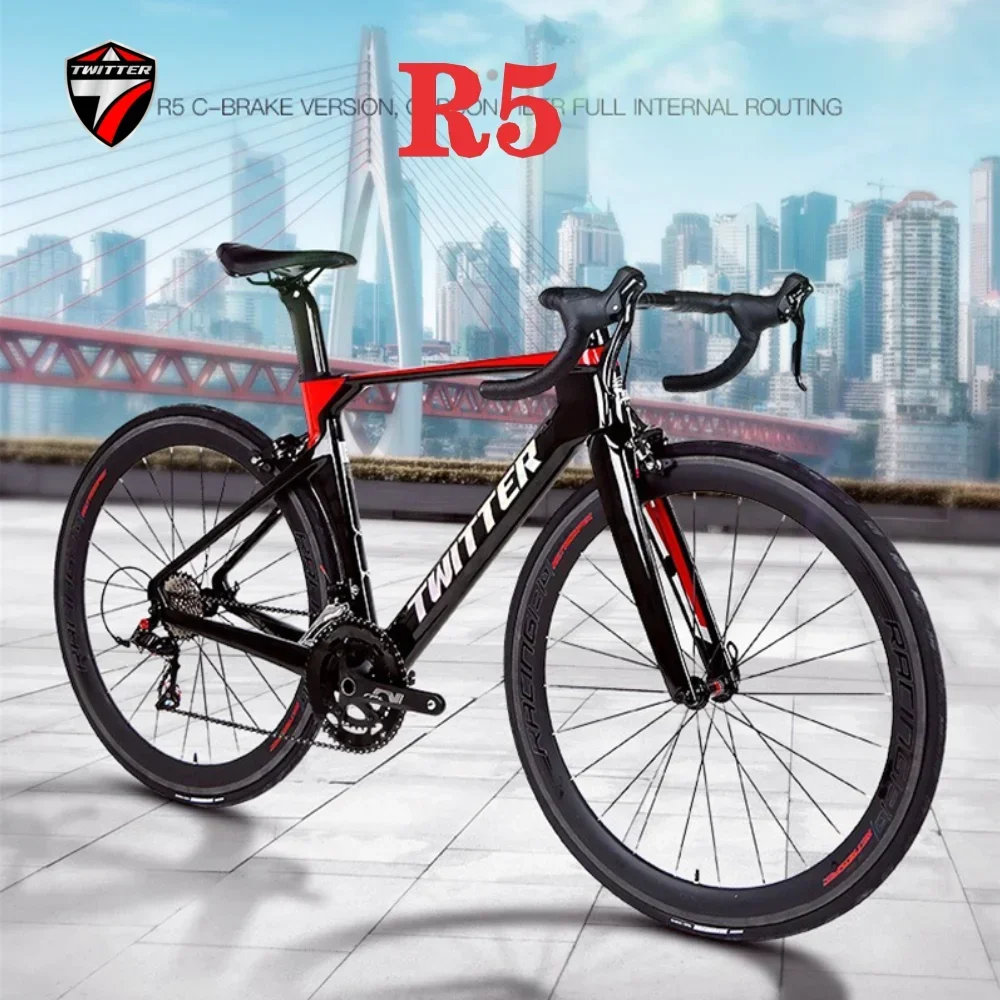 

TWITTER R5 RS-24S full hidden inner routing T800 full carbon fiber breaking wind racing road bike 700*25C bicycle carbon wheel