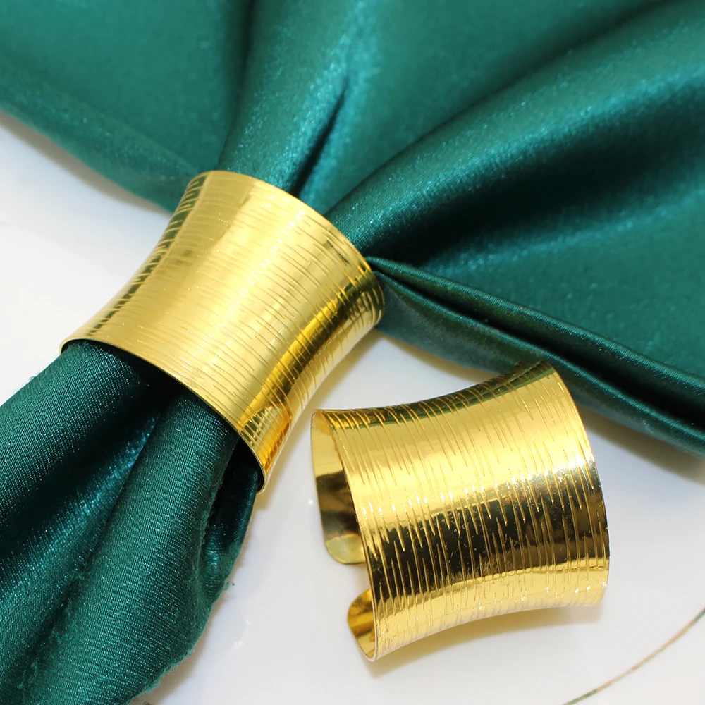 6 шт. золотые кольца для салфеток, металлические круглые держатели для салфеток для свадебной вечеринки, украшение для обеденного стола HB56