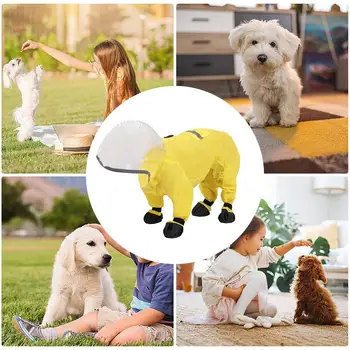 Dog Rain Jacket Reflective Dachshund Raincoat Waterproof Rain Poncho Dog Jacket Windproof Clear Hood Dog Raincoats For Medium 3