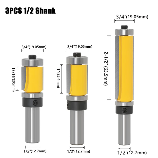 1PC 12 ミリメートル 12.7 ミリメートルシャンク超硬ベアリング 1PC 12 ミリメートル 12.7 ミリメートルシャンク超硬ベアリング