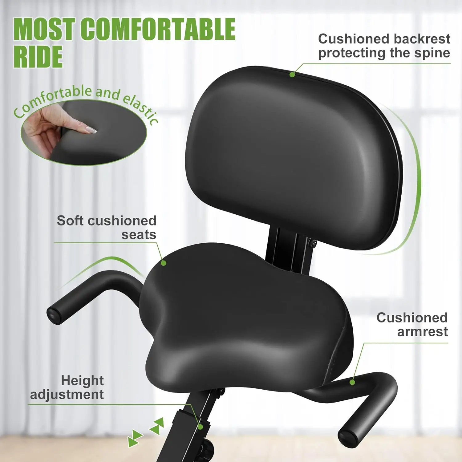 Folding Exercise Bike, 4 in 1 Stationary Magnetic Cycling Bicycle Upright Indoor Cycling Bike for Home Workout 330LB Capacity