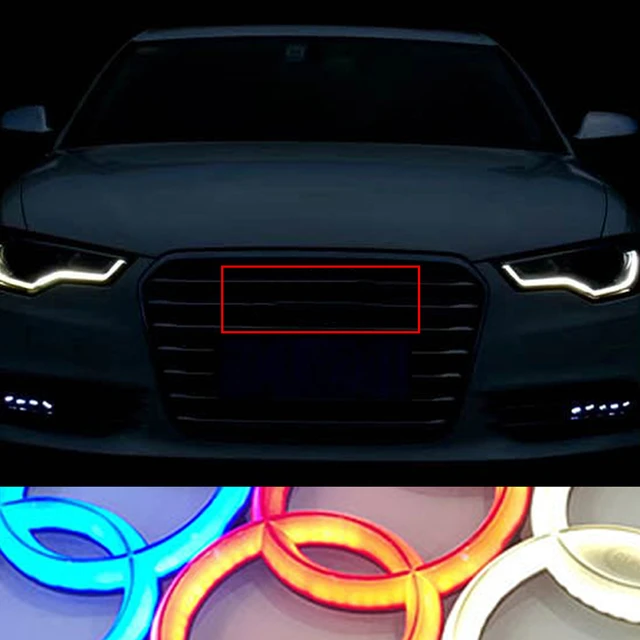 27.3cm Silver Emblem For Audi Logo Light AUDI LED Dynamic Light