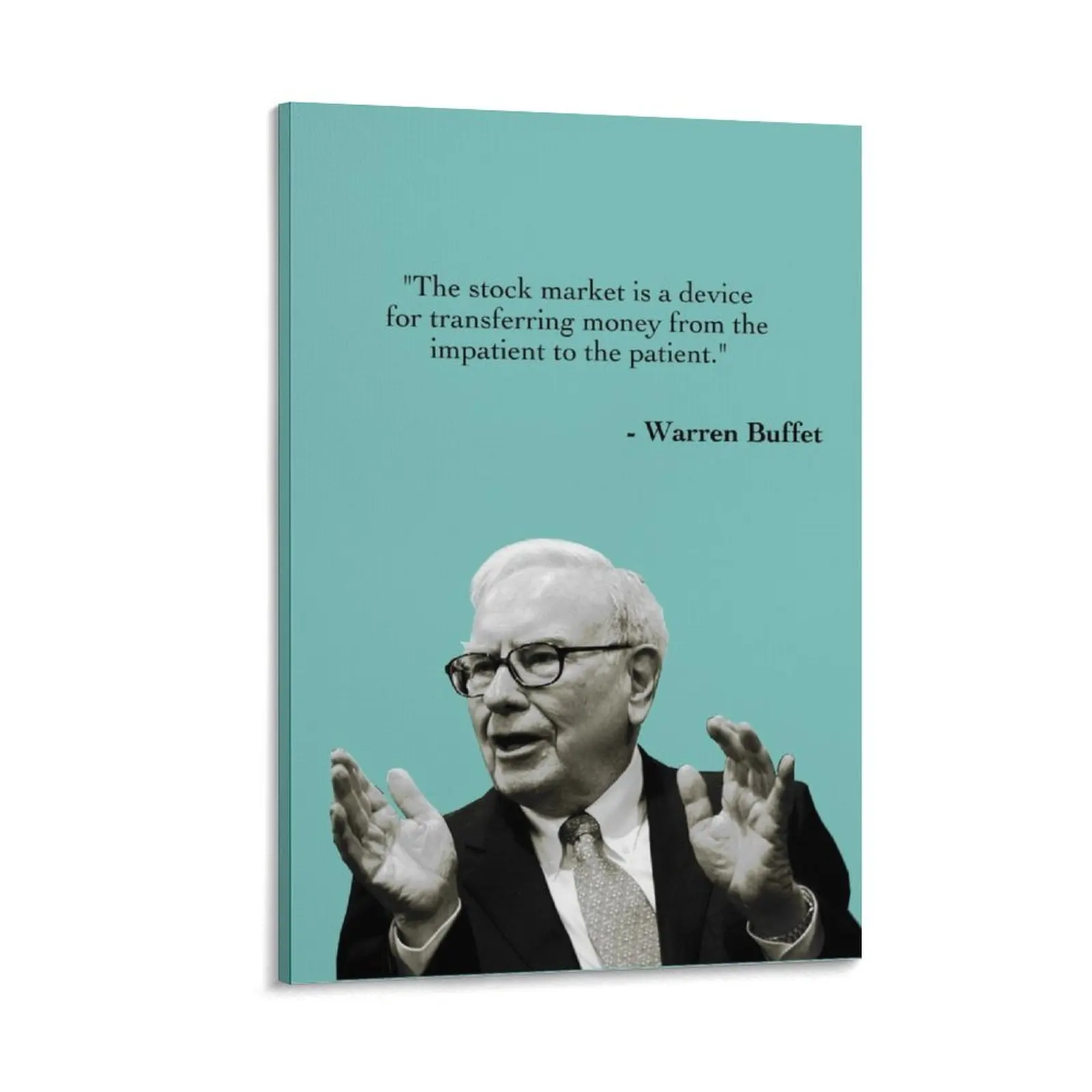 

WARREN BUFFET 'Impatient to Patient' - Phil Your Mind Canvas Painting decor aesthetic room decoration bedrooms decorations