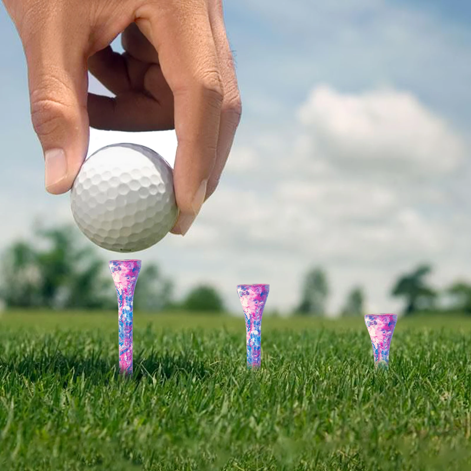 83MM/ 3-1/4 Inches Wooden Golf Tees Colorful Golf Wood Tees Accessories 100 Pack 5