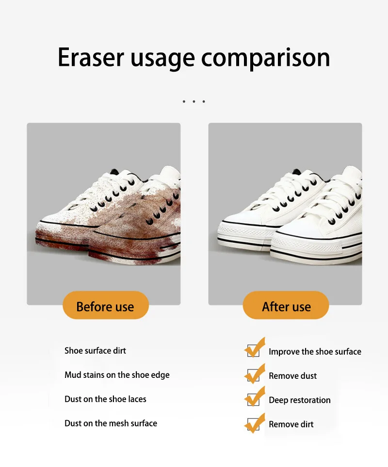 1PC Little White Shoe Cleaner Suede Eraser Shoe Cleaner Suede Ball Shoes Small White Shoes Decontamination Dry Cleaning Eraser 6
