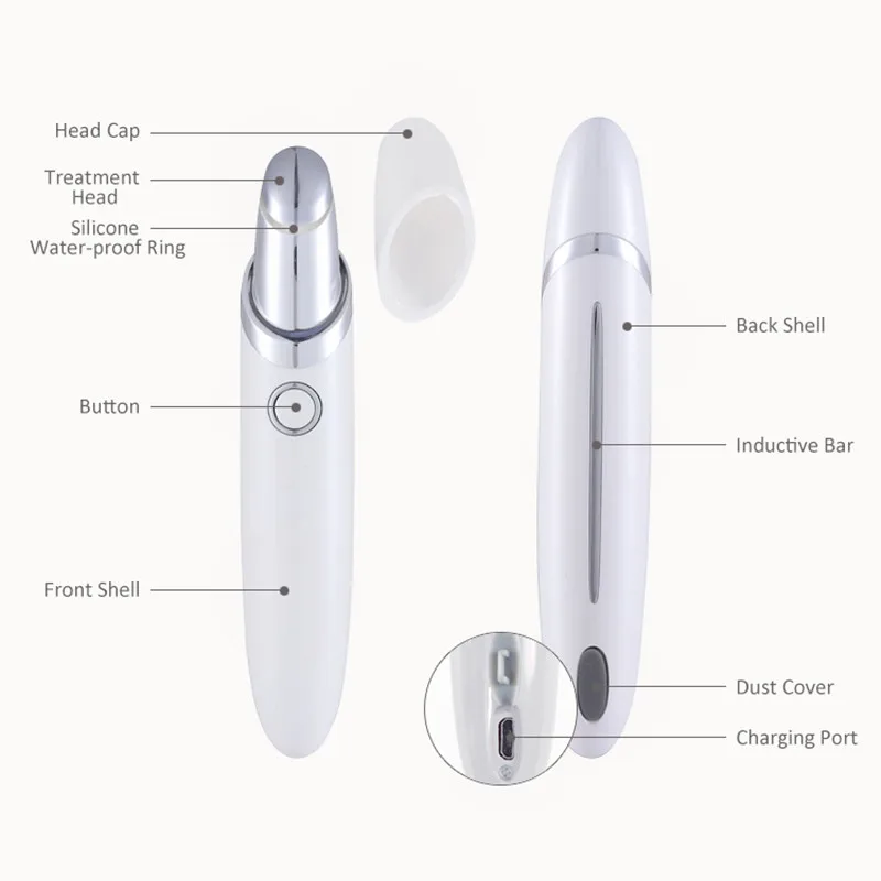 Multifunction Anti-wrinkle Device Therapy Tool Electric Heat Eye Massager Pen Private Label skin care device