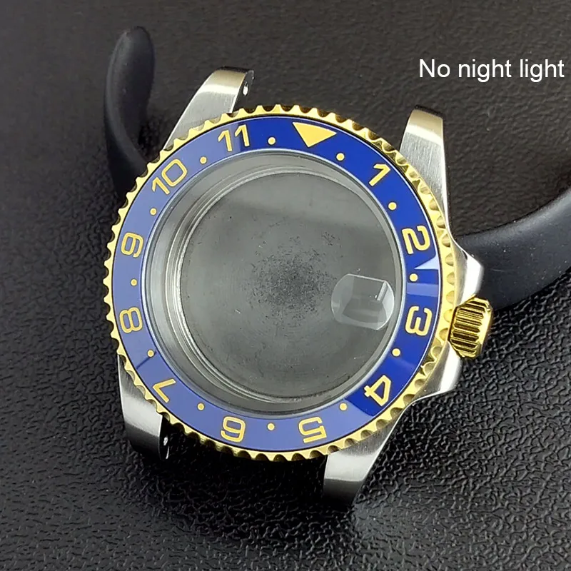 40MM Sapphire Glass GMT Bidirectional Rotation Watch Case with Accessories