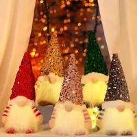 30cm Glowing Knitted Gnome Doll Couple with Led Night Light 2025 Christmas Decorations Home Xmas Tree Decor New Year 2026 Gift 5