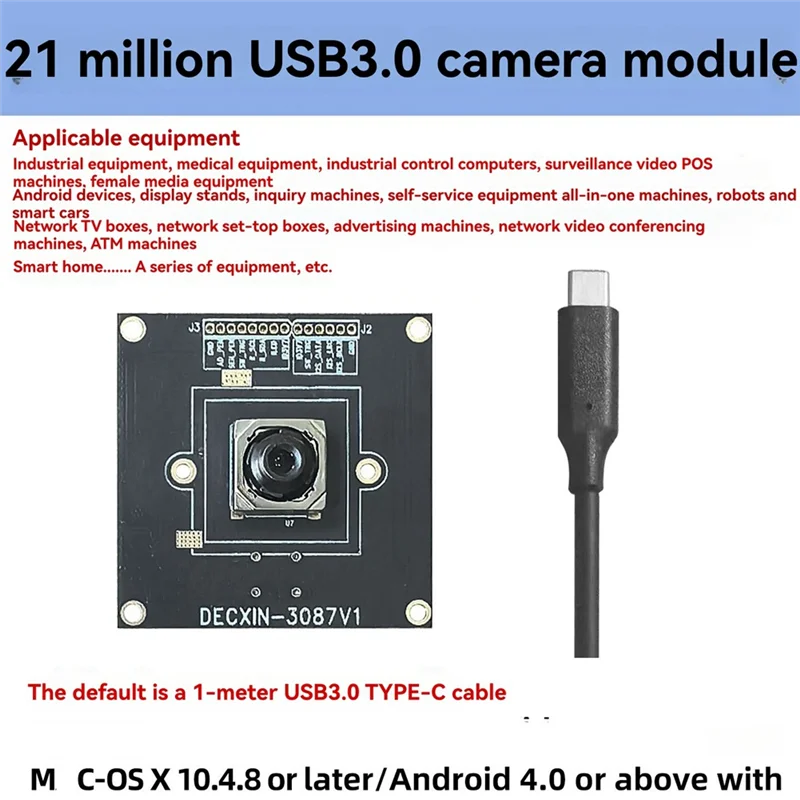AT82-IMX230 21MP HD 산업용 카메라 5344X4016 80도 자동 초점 USB3.0 카메라 AF 모듈 드라이버가 없는 카메라 모듈