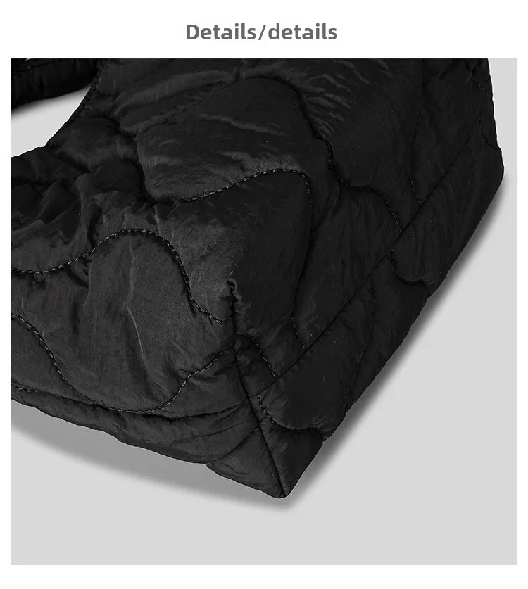 Borse da donna alla moda e semplici borse da donna in nylon trapuntato a rombi, borse da donna in autunno e inverno, borse a tracolla in cotone imbottito di nicchia_voghion.com