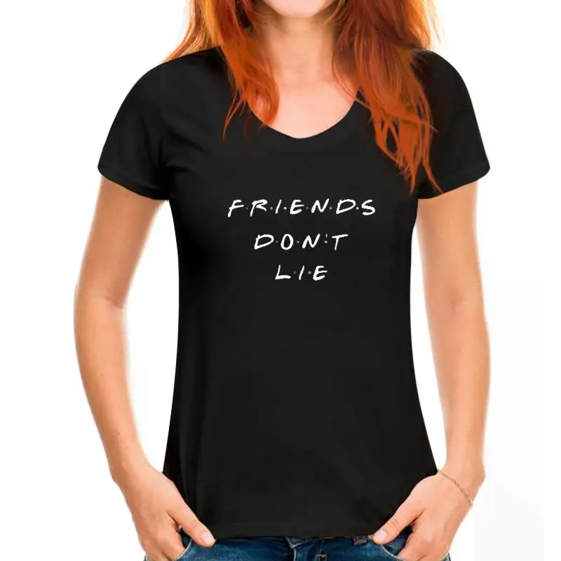 thumbnail image 1 of Title: Stranger Letter Print Plus Size T Shirt White Short Sleeve Things Friends Dont Lie Printing Tees Feme Summe Tops, 1 of 5