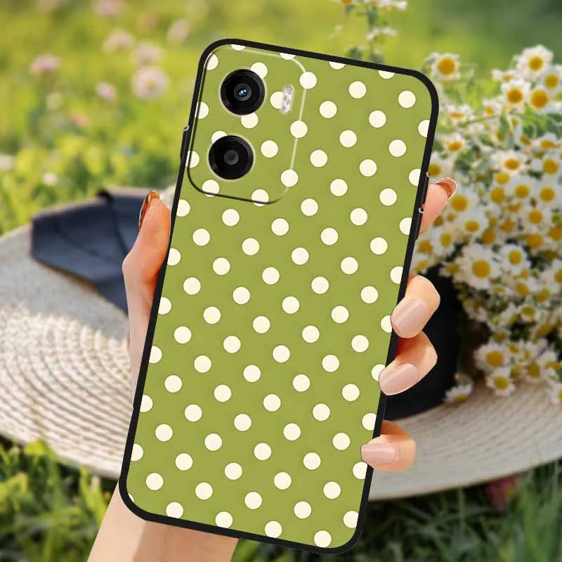 Polka Dots Black TPU Bumper Phone Case Cover