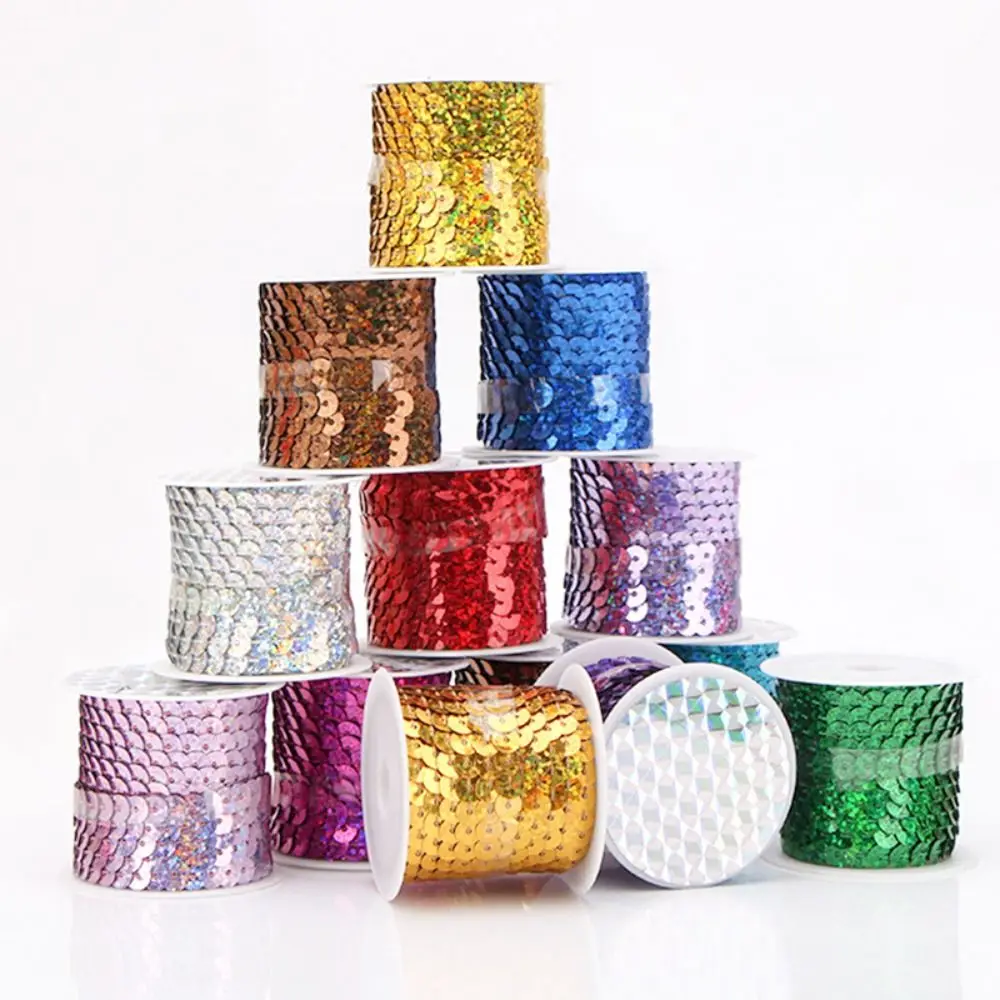 Colorful PVC Sequins Trims 6mm Round Shiny Garment Craft Accessory