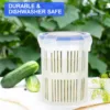 Multifunctional Food Container Pickle Jar with Strainer Insert Leak-Proof Lid Pickle Flip Jar Bucket Fresh Box Draining Basket 1