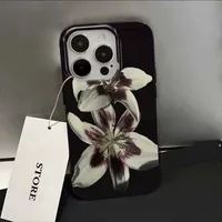 Lily Orchid Flower Print Soft Phone Case For iPhone 16 17 15 14 13 12 11 Pro Max XS X 7 8 16e 16 Plus SE 2022 Shockproof Cover