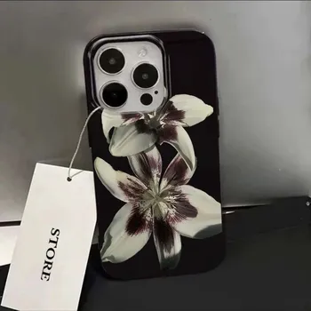 Lily Orchid Flower Print Soft Phone Case For iPhone 16 17 15 14 13 12 11 Pro Max XS X 7 8 16e 16 Plus SE 2022 Shockproof Cover 1