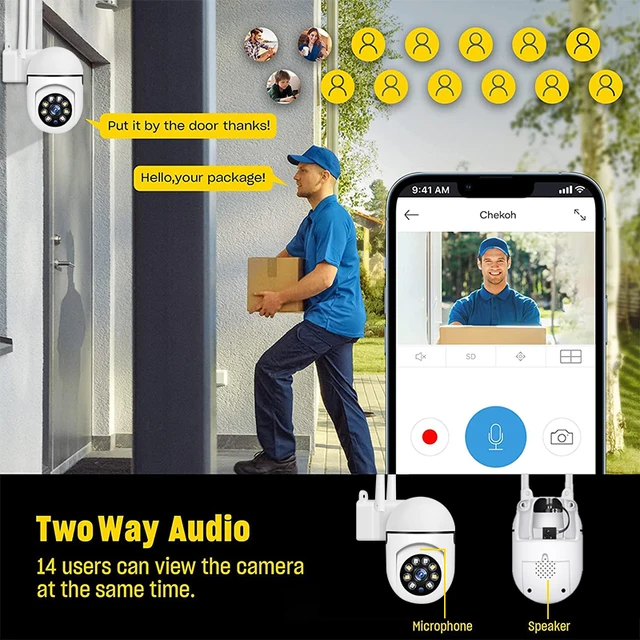 5MP Wifi IP Camera Outdoor 4X Digital Zoom Wireless Security Surveillance Camera AI Human Tracking Two-way Audio Night Color Cam - Image 2
