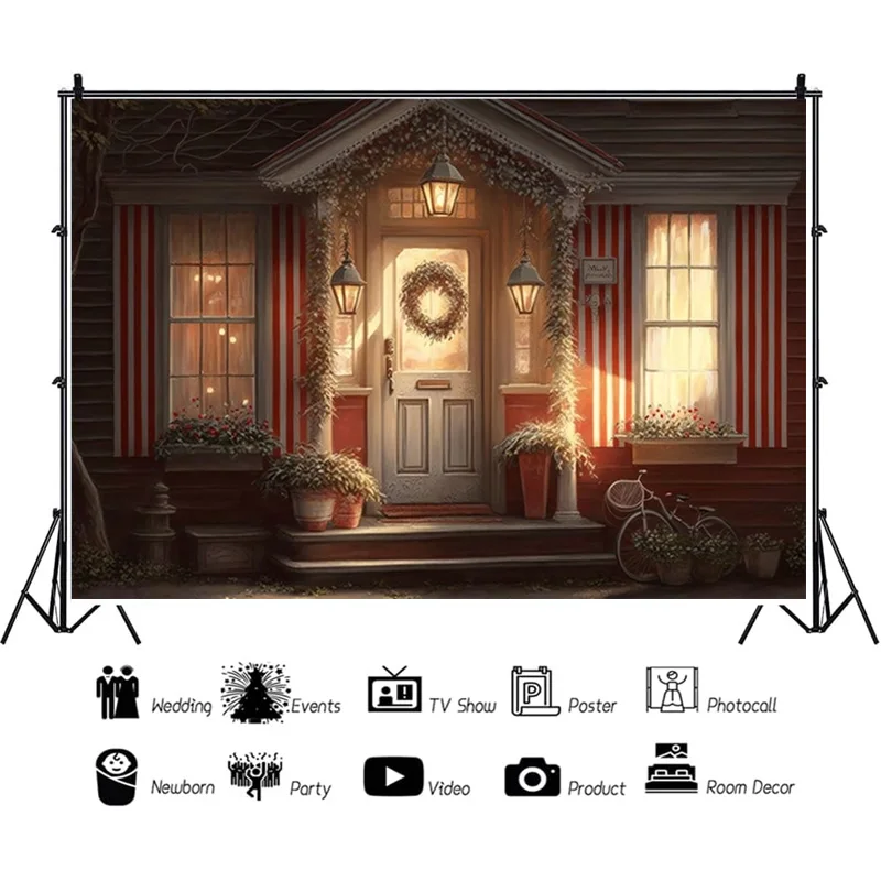 ZHISUXI Christmas Day Indoor Photography Backdrops Living Room Restaurant Exterior Wall Photo Studio Background Props QS-559