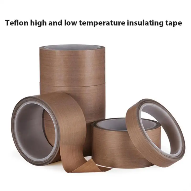 Adhesive Tape High Temperature Resistance 300 Degrees PTFE Cloth Heat Insulation Sealing 0.13/0.18mm 10M Length