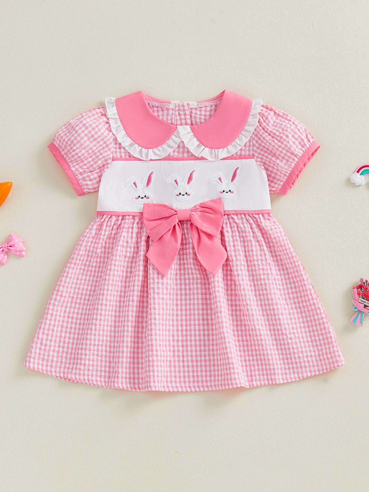 Adorable Toddler Girls Floral Print Dress with Ruffle Sleeves and Bow Detail - Stylish Summer Party Dress for Little Princesses