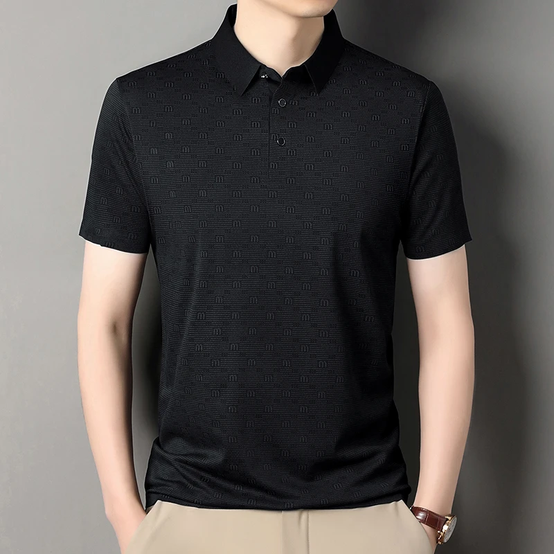 2026 Neue Herren Freizeitmode Bedrucktes Kurzarm-Polohemd Knitterfrei Atmungsaktiv Bequemes Vielseitiges Sommer-T-Shirt – Detail 21