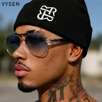 Lunettes de soleil oversize vintage ovales pour homme 2026 – Marque de luxe, style steampunk, pour la conduite en extérieur 1