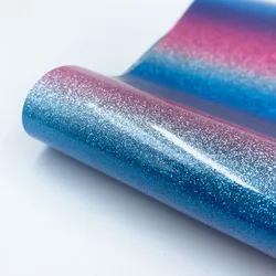Vibrant Glitter Heat Transfer Vinyl for DIY T - Shirts and Gifts - 38 Assorted Colors (Blue Rainbow)