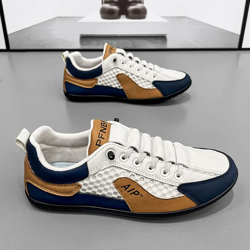 Men Casual Shoes 2024 Summer Breathable Flat Running Shoes For Men Sneakers Lightweight Soft Leather Tennis Sports Shoes