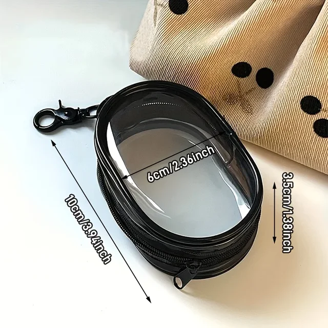 Portable Mini Clear Zipper Storage Bag - Space-Saving Organizer for Earphones & Chargers, Versatile with Handy Keychain Loop 6