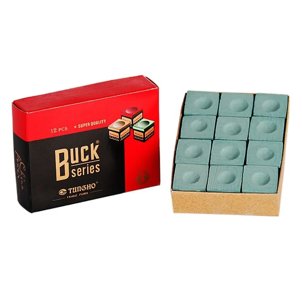 12PCS Billiards Cue Chalks Billiards Accessories Anti Slip Wear-resistant Durable Portable Light Professional Snooker Chalk