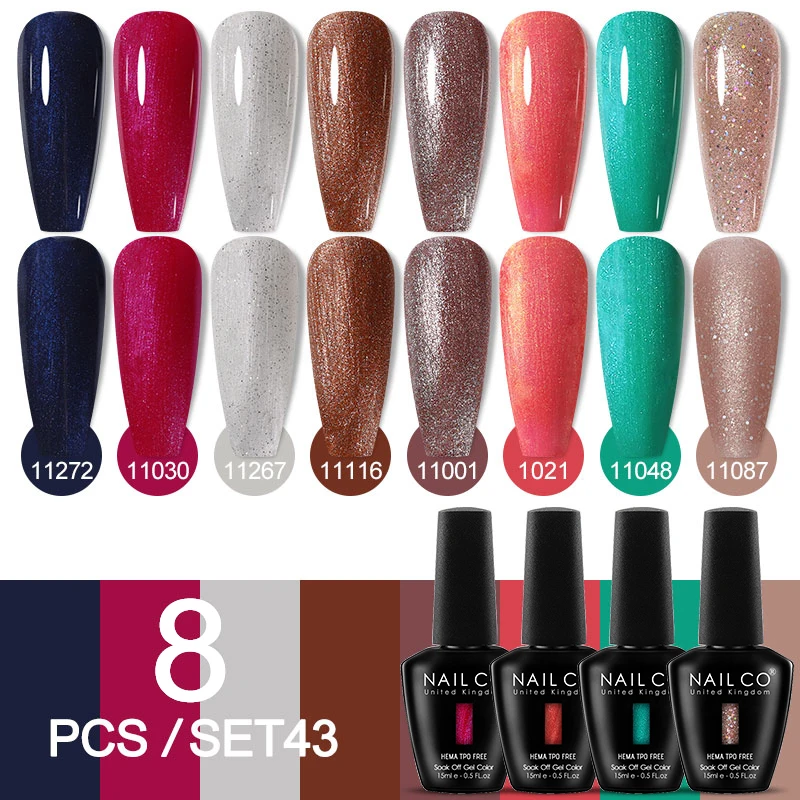 Deluxe 8-Piece Gel Nail Polish Set for Professional DIY Manicures