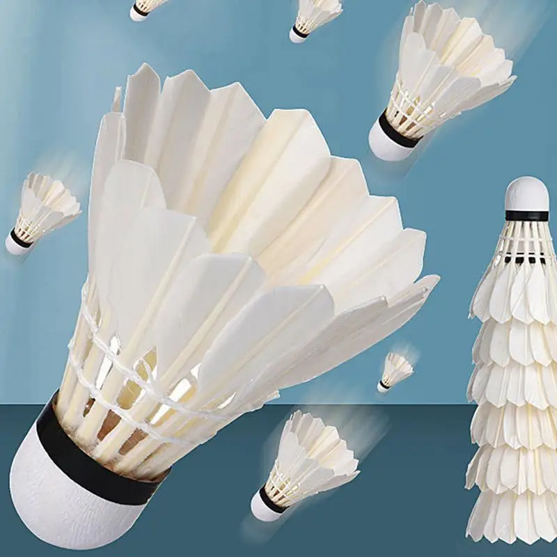 Badminton Shuttlecock Badminton Ball Badminton Trainer Feather Shuttlecock 12PCS For Hitting Practice Speed