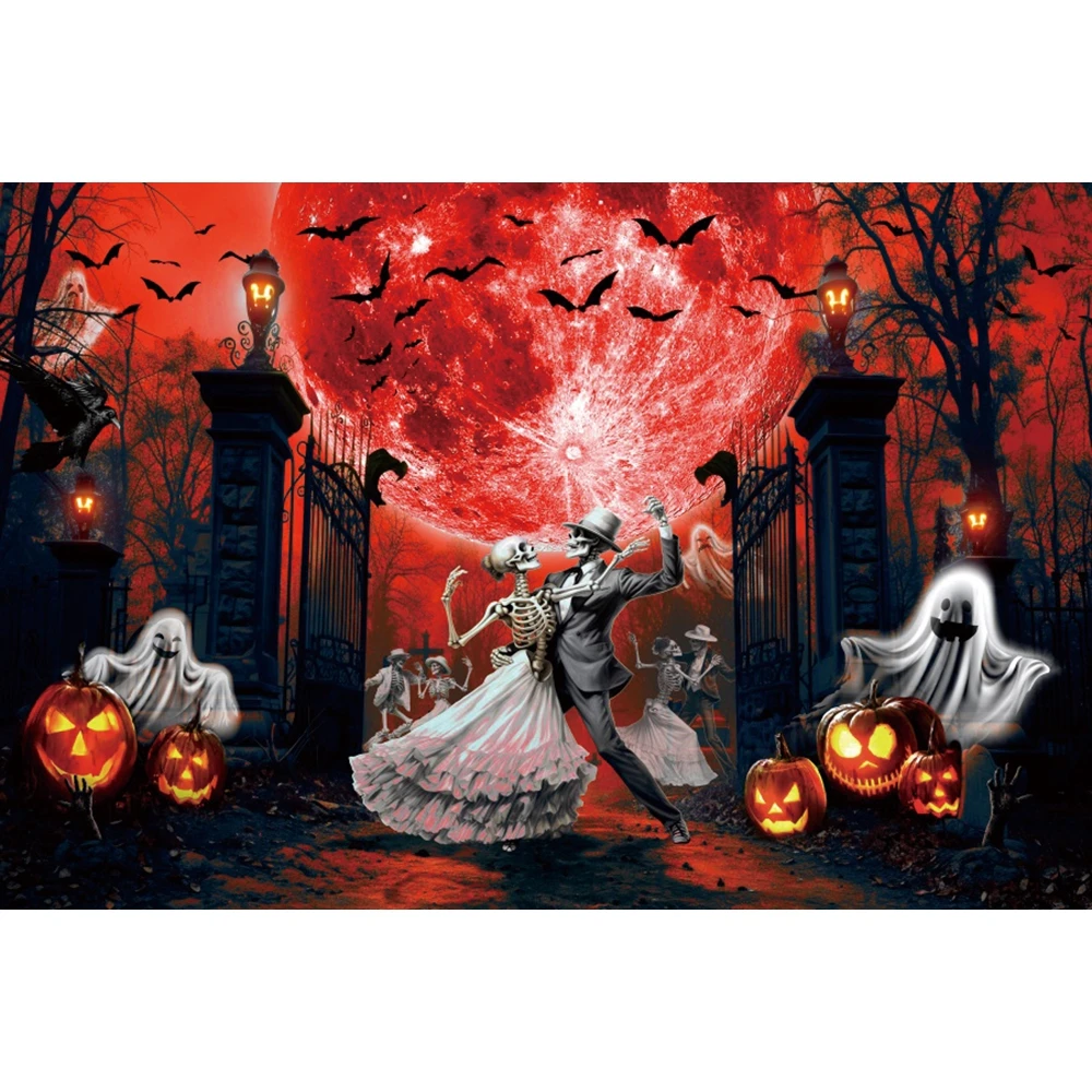 Gruse­liger Hallow­een-Fotohin­tergrund – Spukschloss 3,6 X 2,4 M Für Partys & Mottoshootings