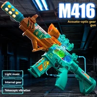 Toys Boys Kids M416 Toy Guns Model Sounds Lights Flashing Vibrate Machine Gun Pistol for Children Birthday Gifts Cosplay Games 1