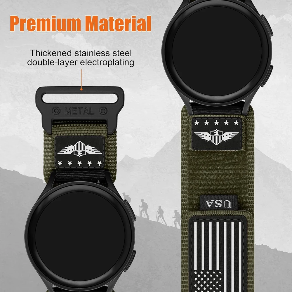 Durable Nylon Smartwatch Straps - Universal Fabric Bracelet, Adjustable 20mm/22mm Band