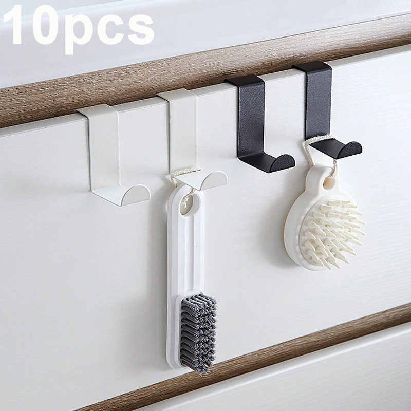 Door hook Z-Shaped Bathroom Cabinet Stainless Steel Rear Hanger Keychain Coat Home Kitchen Accessories Organizer