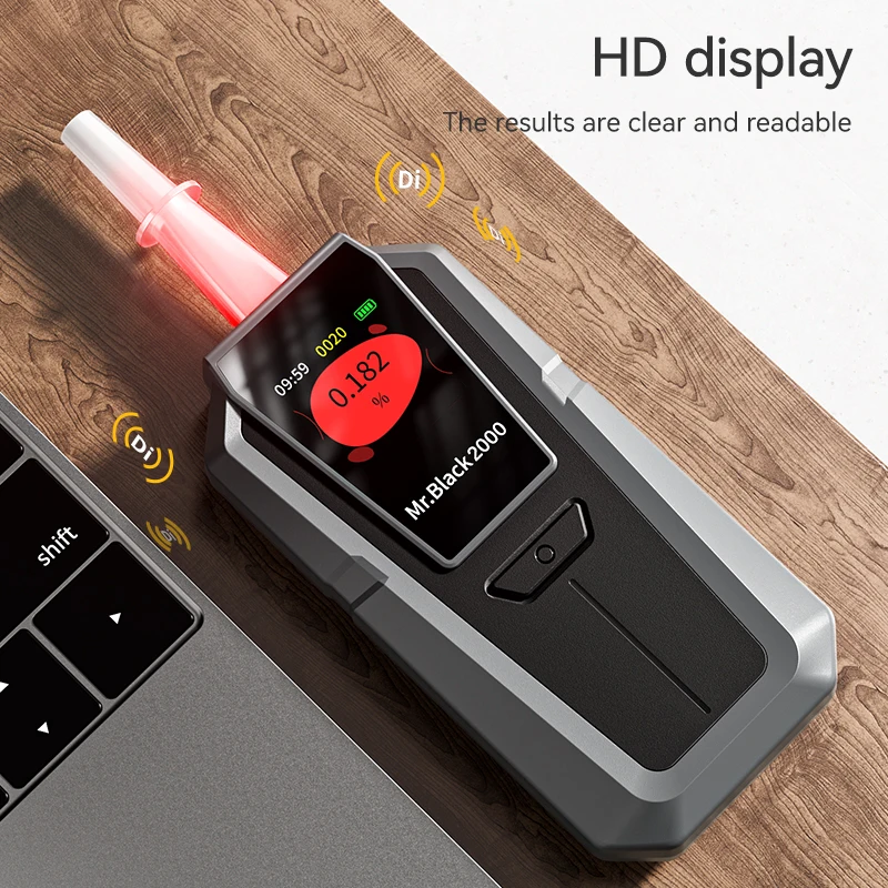Alcohol Tester Breath Alcohol Tester ZBK Portable Mouthpiece Police Digital Display Breath Analyzer Alcohol Tester Breathalyzer For Personal Black Cat 2 OE M