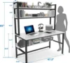 Study Desk for Bedroom, 47" Gaming Desk with Hutch and Bookshelf, White Teen Desk Study Table for Space Saving 2
