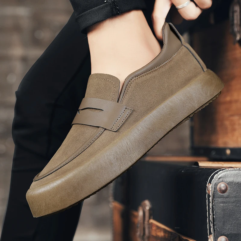 Fashion Platform Men Casual Shoes Spring Outdoor Soft-soled Comfortable Men Shoes Trendy Low-top Slip-on Walking Shoes for Women