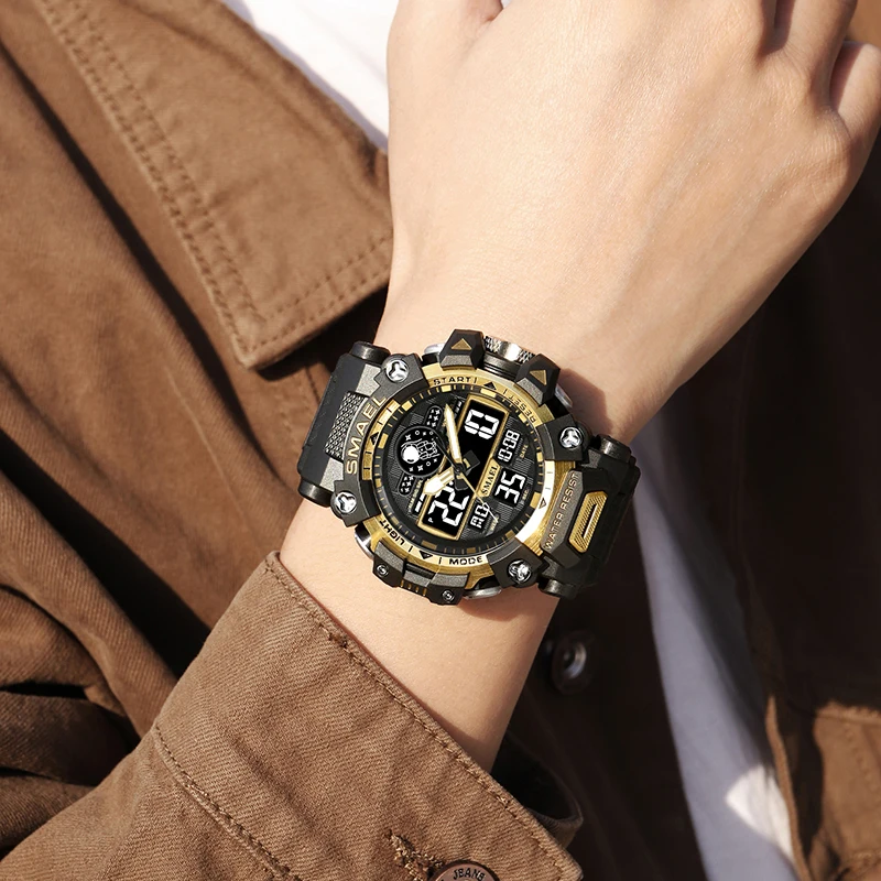 Classic Brand Men for Sports Watch Dual Display Analog Digital LED Electronic Quartz Watches Waterproof Swimming Military