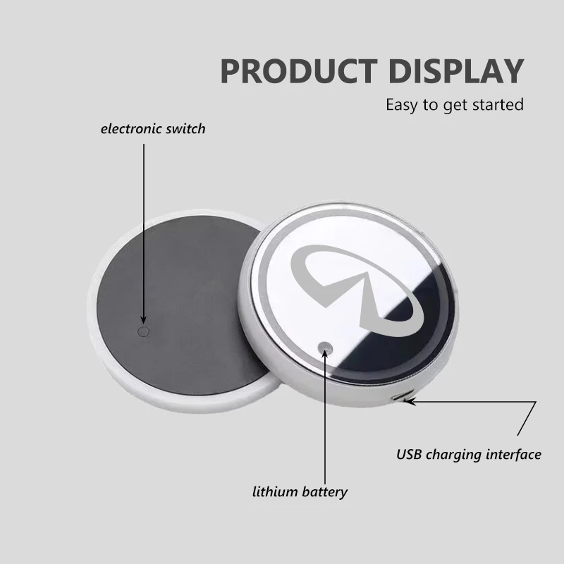 7색 LED 자동차 컵홀더 라이트 발광 코스터 물컵 패드 액세서리 인피니티 QX50 QX30 QX60 G25 JX35 FX35 FX37 FX50용