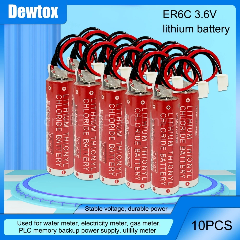 

10 шт., новинка, 100% оригинальная литиевая батарея 3,6 В, 1800 мАч, ER6C AA со штепсельной вилкой (стандартная)