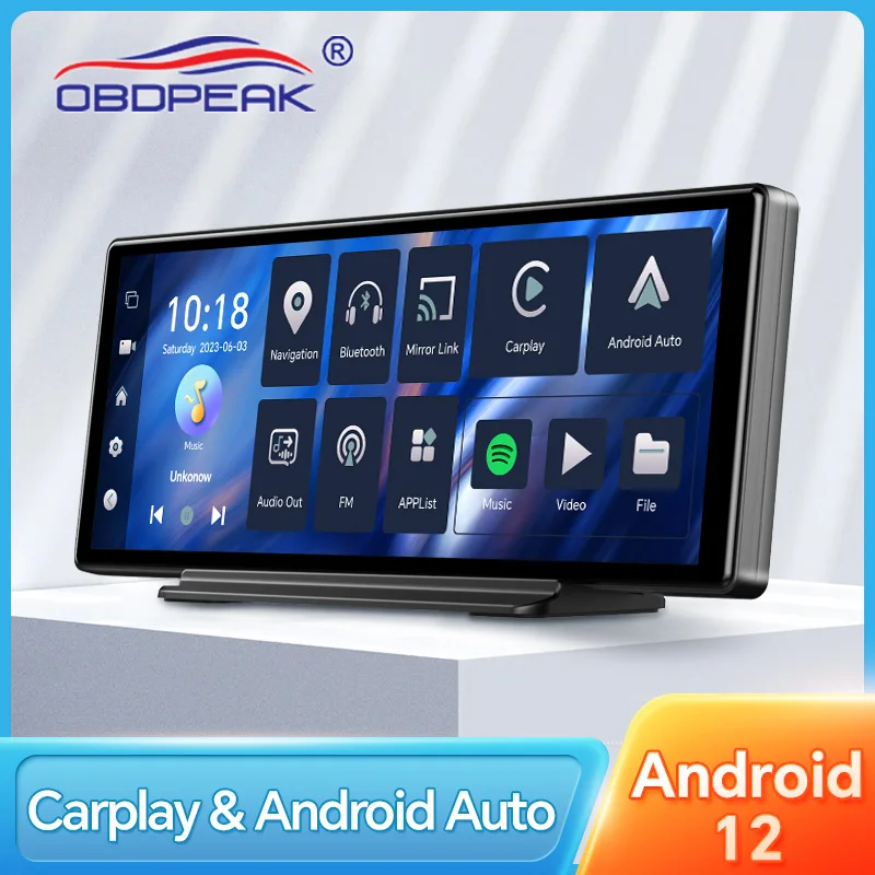 Specchietto Retrovisore Intelligente Dash Cam 10 Pollici Con Carplay E Android Auto, Telecamera Posteriore 1080P, Monitor Di Parcheggio, Sensore G - 4